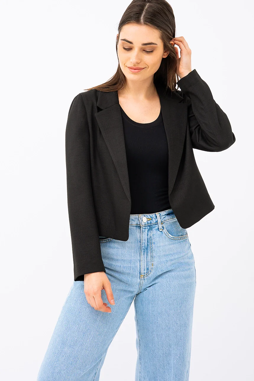 Le blazer uni écourté - Image 2