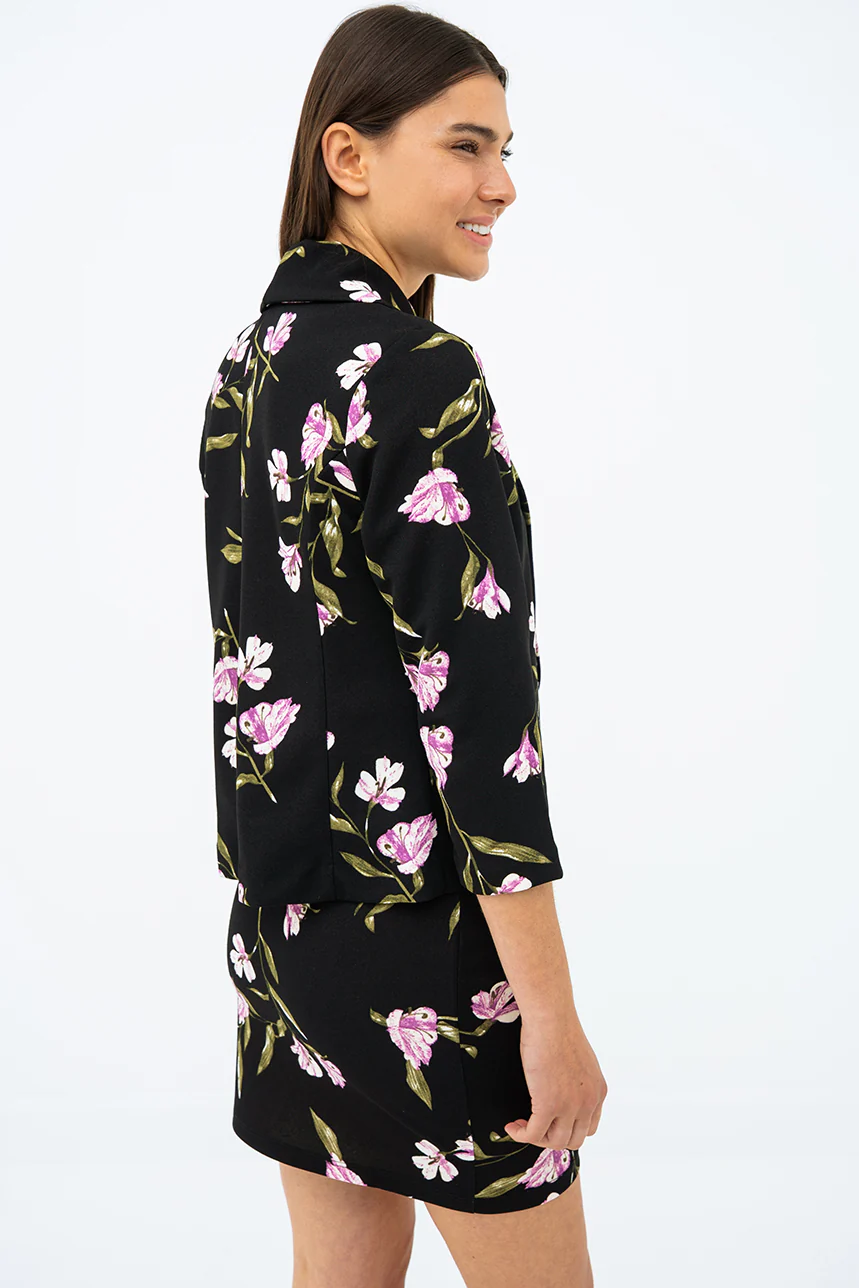 Le blazer fleuri manche 3/4 - Image 2