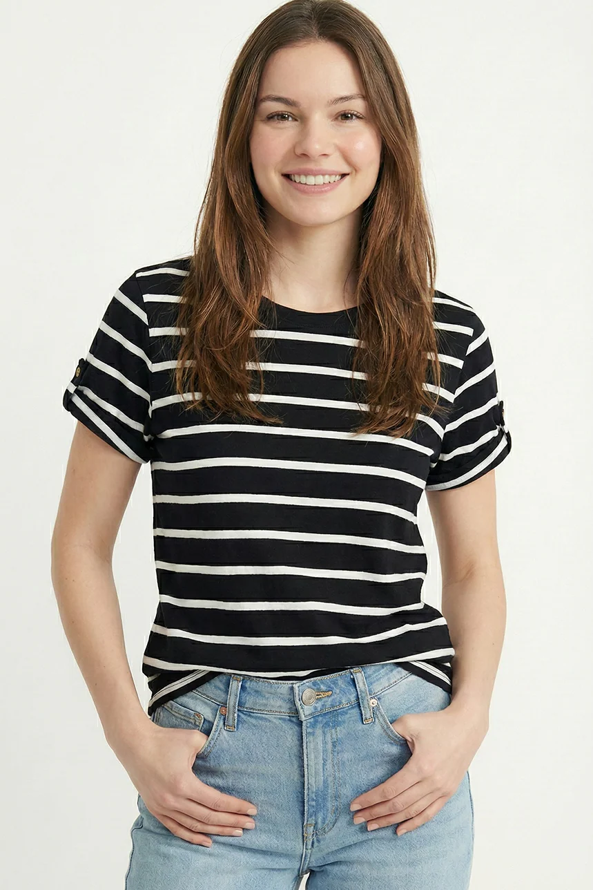 T-shirt à rayures fines