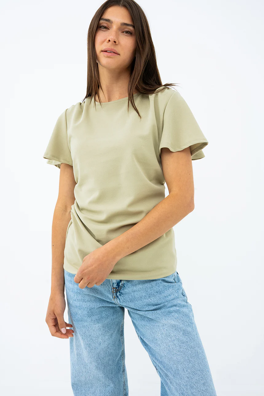 Le t-shirt uni manche courte évasée - Image 2
