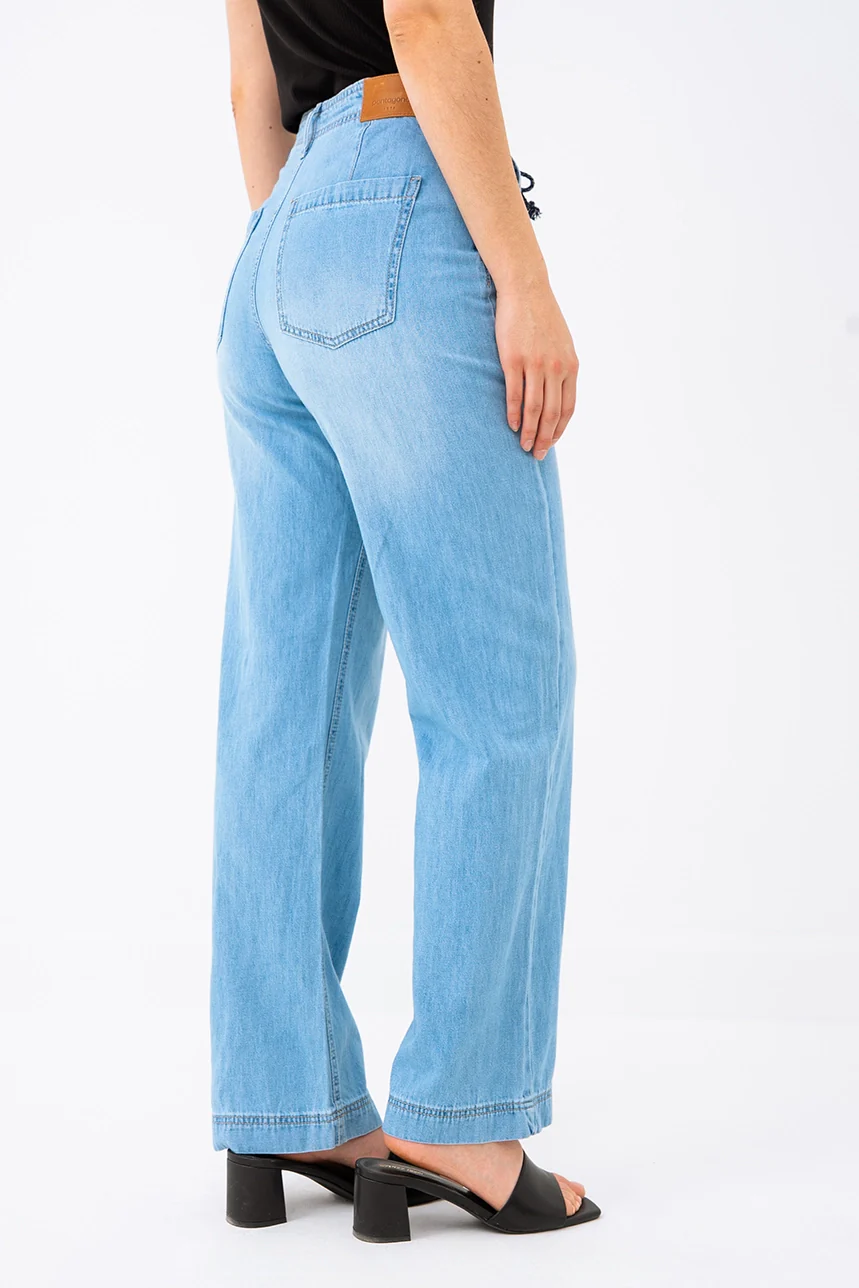 Le jeans bleu jambe large | Modèle Lily - Image 2