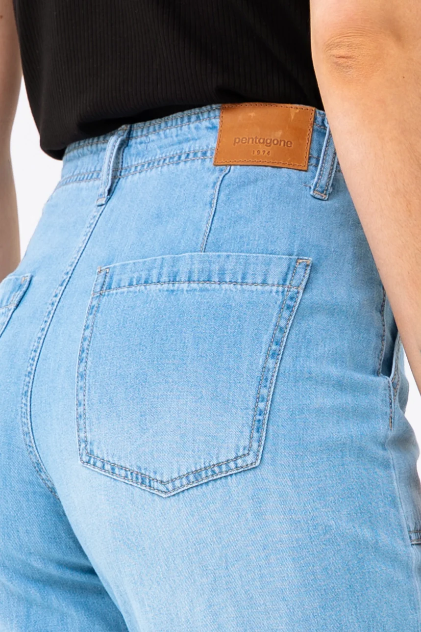 Le jeans bleu jambe large | Modèle Lily - Image 3