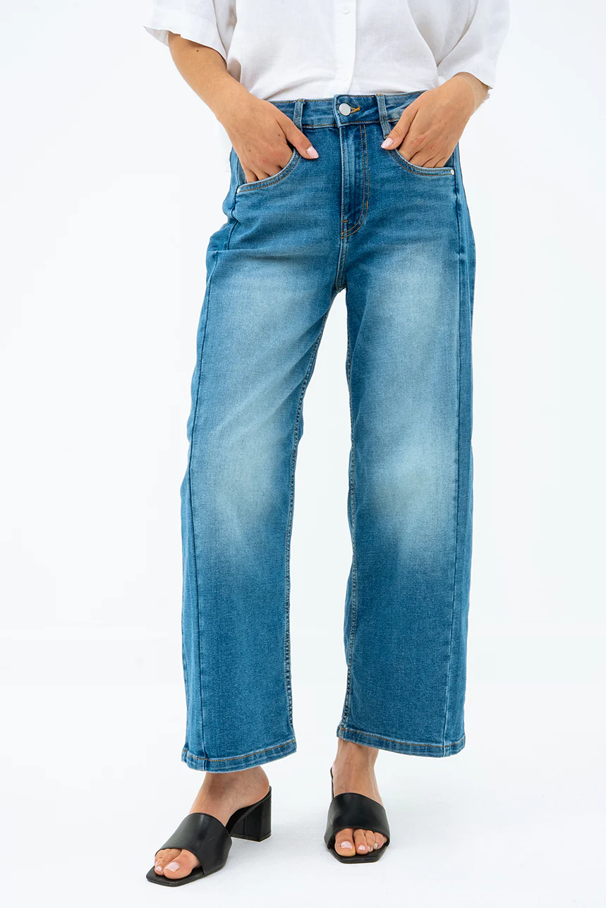 Le jeans taille haute jambe large par Suko