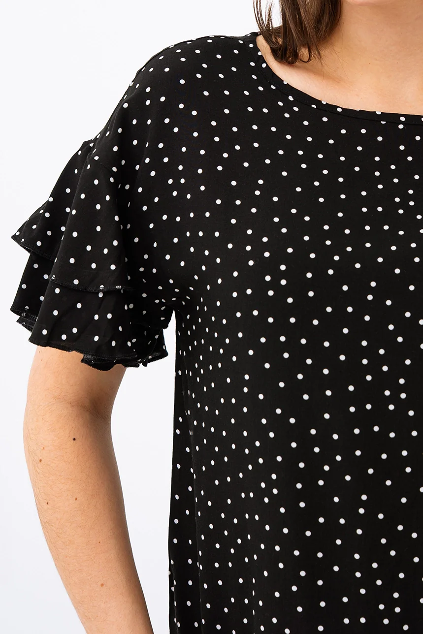 La blouse à pois col bateau - Image 2