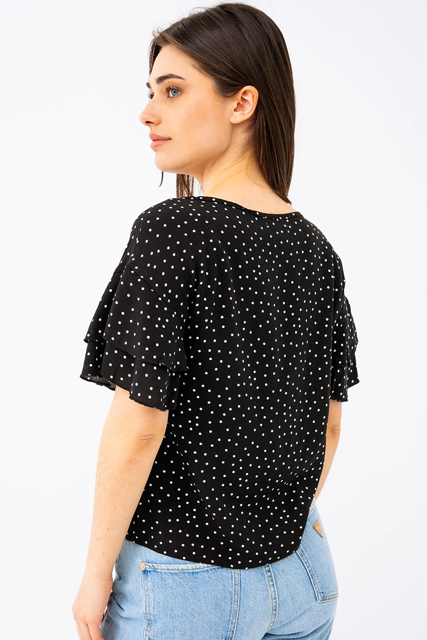 La blouse à pois col bateau - Image 3