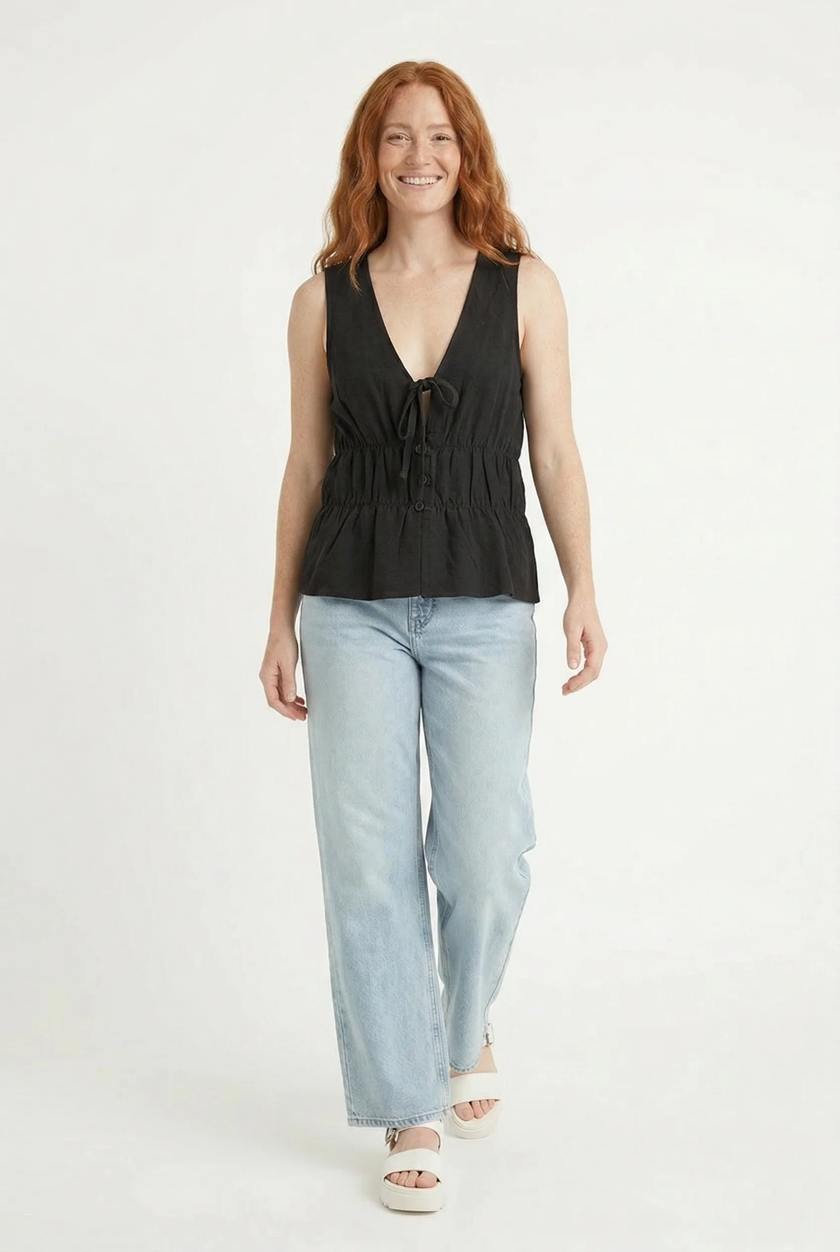 La camisole veste à boucle en lin - Image 2