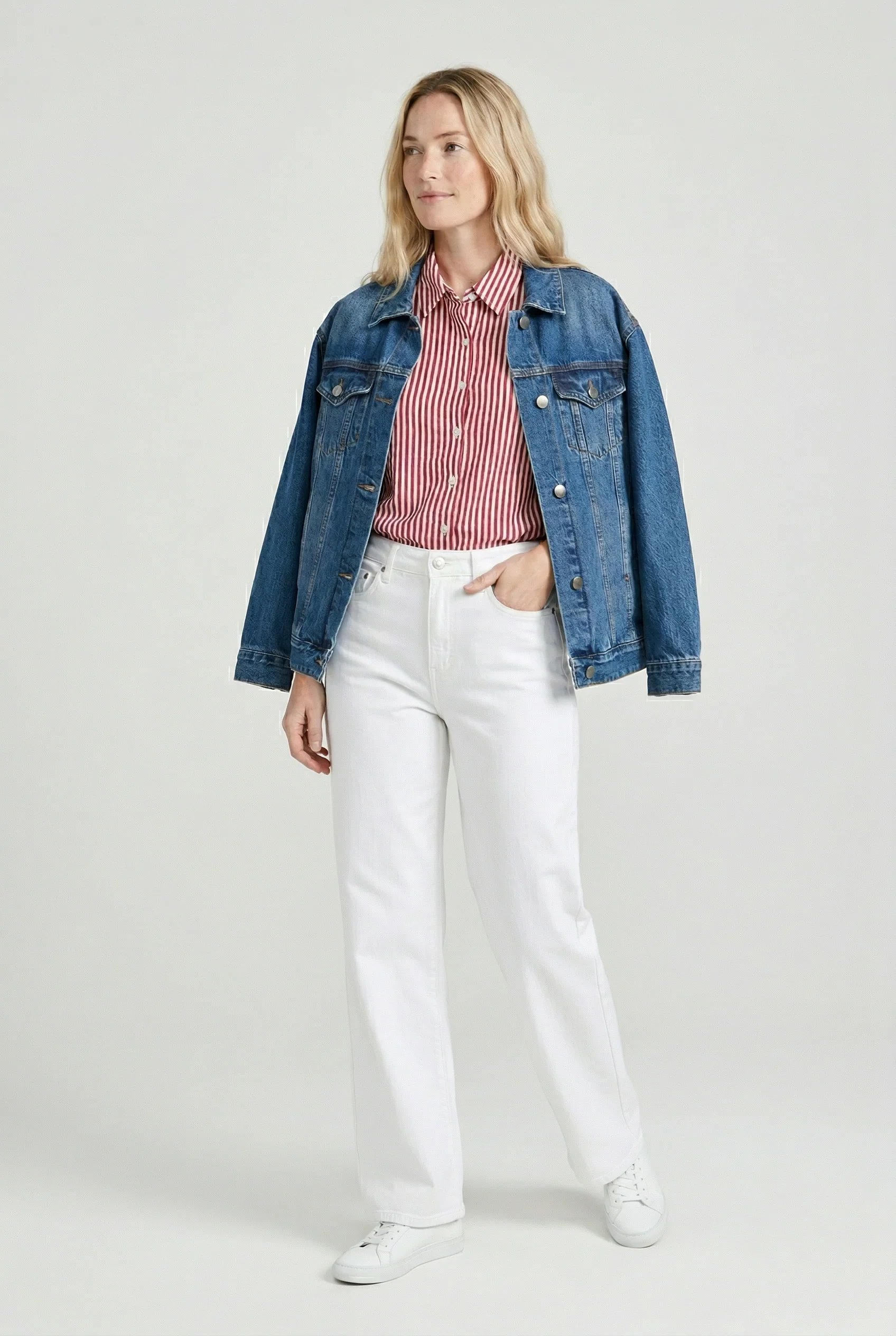 La chemise rayée ample sans manches - Image 2
