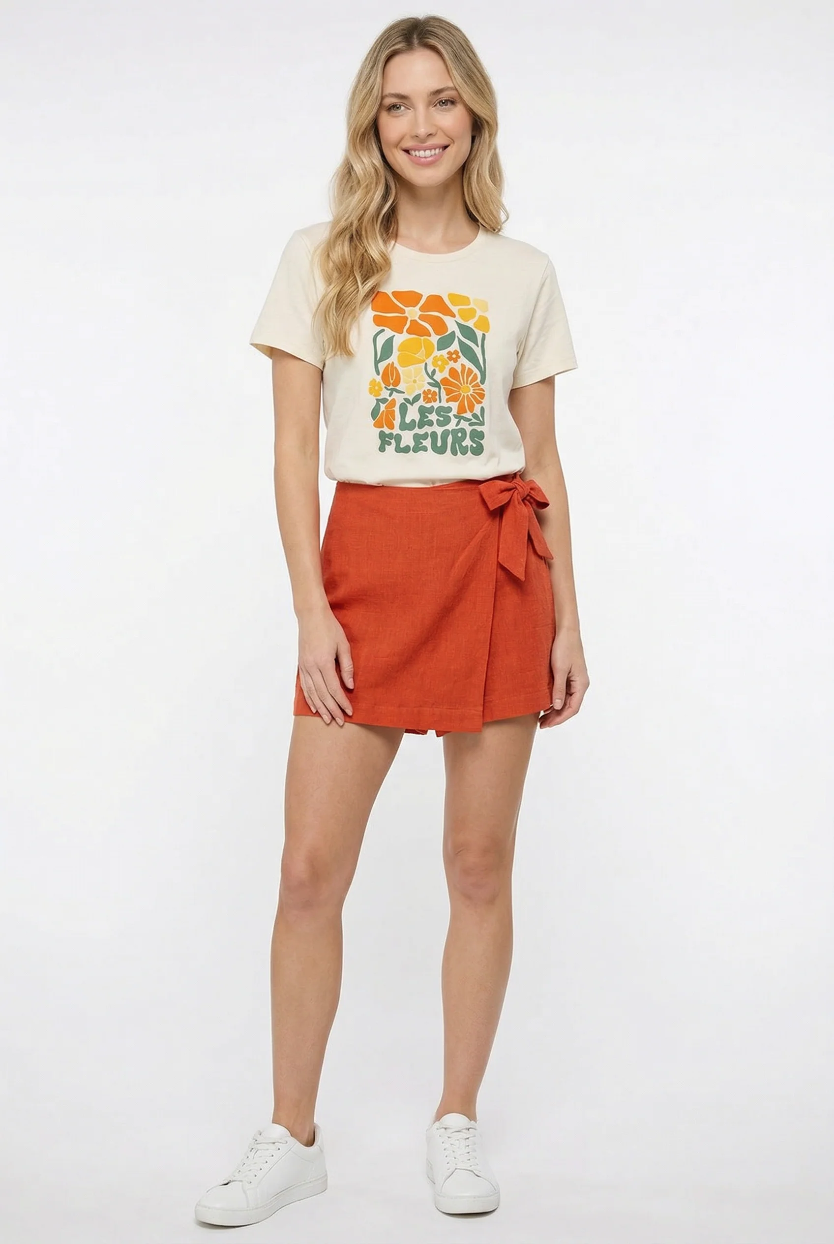 Jupe-short effet lin avec boucle - Image 2