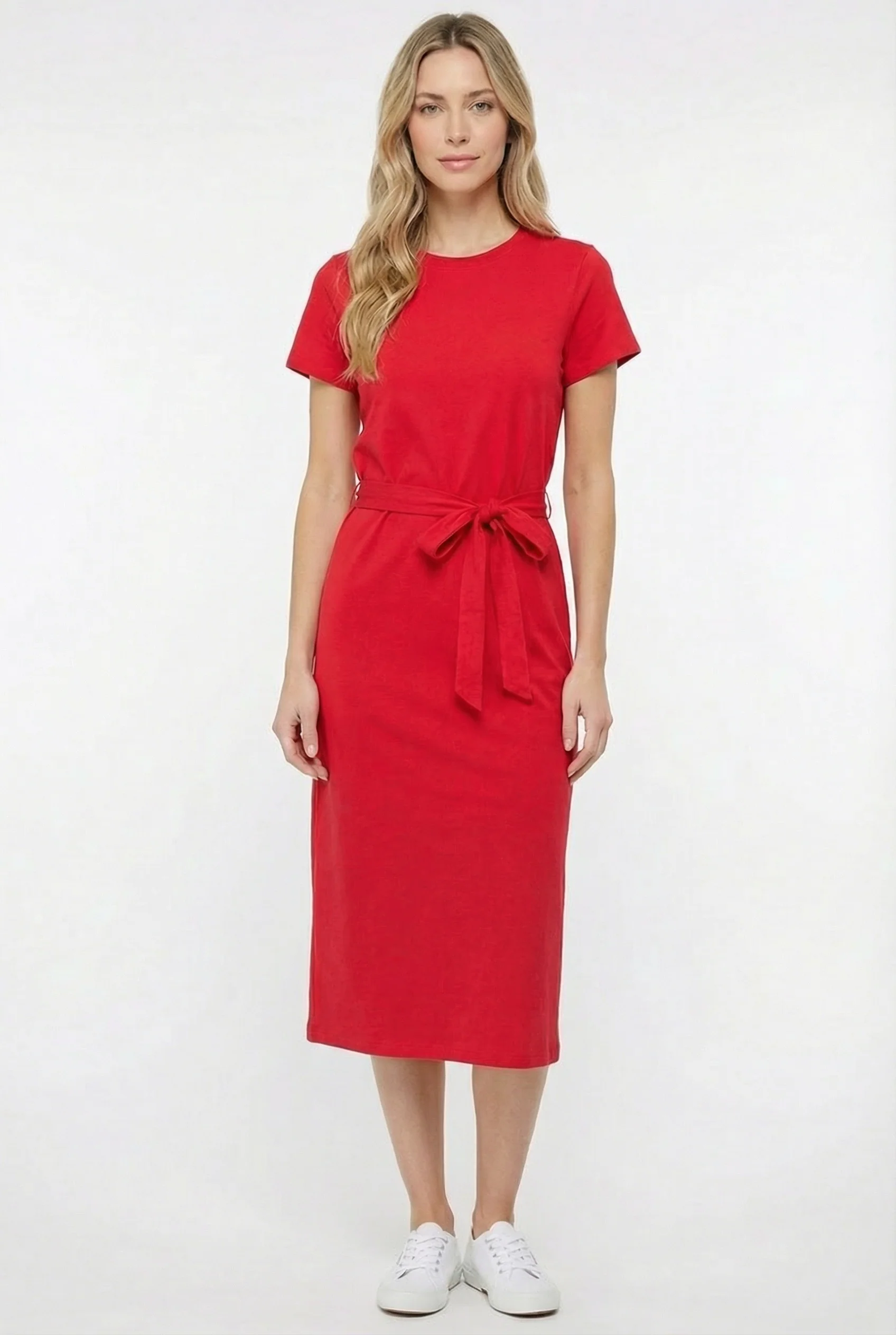 La robe t-shirt midi avec ceinture à nouer - Image 4