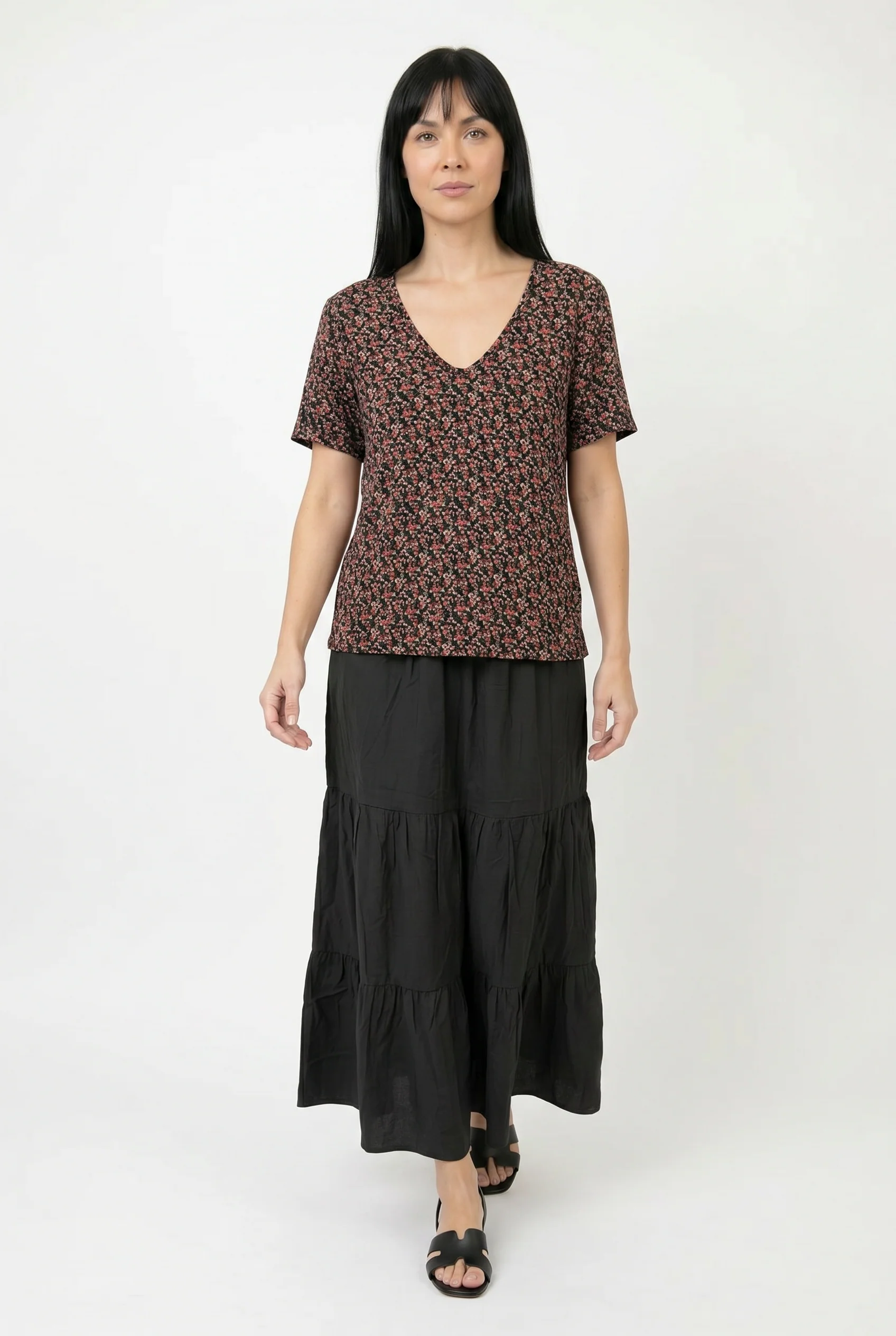 Le t-shirt col en V fleuri - Image 3