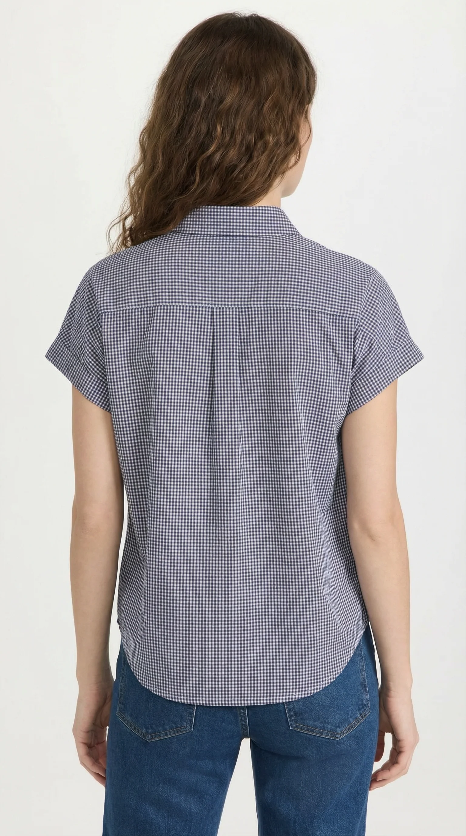 La blouse à manches courtes à motif vichy - Image 3