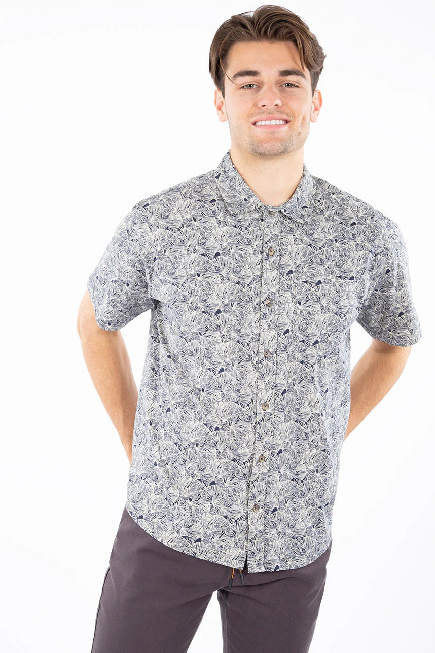 Chemise manches courtes motif feuillage | 2 couleurs - Image 3