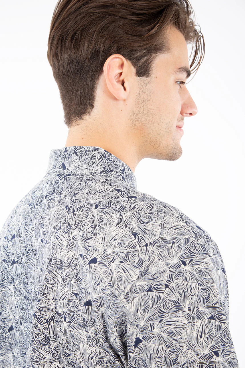 Chemise manches courtes motif feuillage | 2 couleurs - Image 4