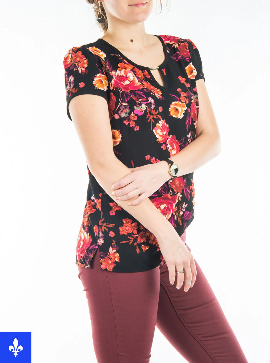Blouse à motif floral | Fabriquée au Québec - Image 2