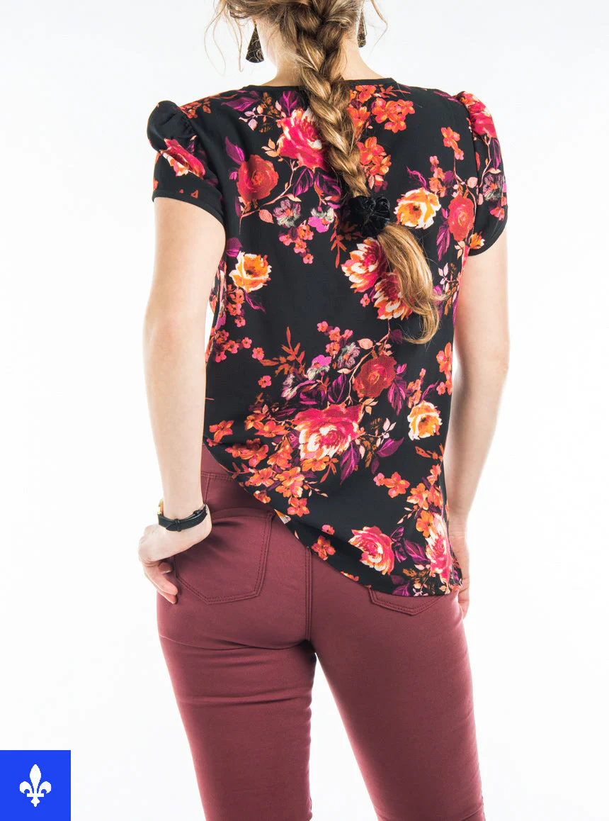 Blouse à motif floral | Fabriquée au Québec - Image 3