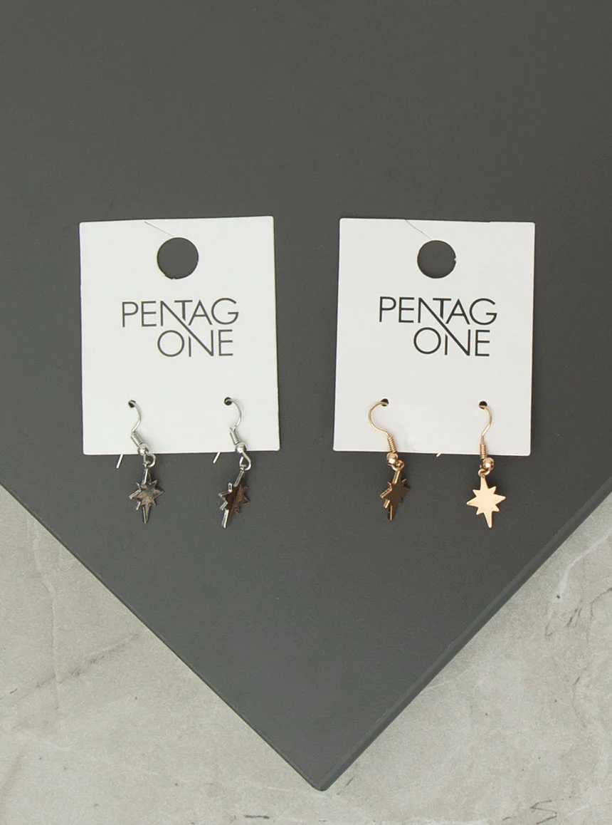 Boucles d'oreille avec étoiles, or ou argent.