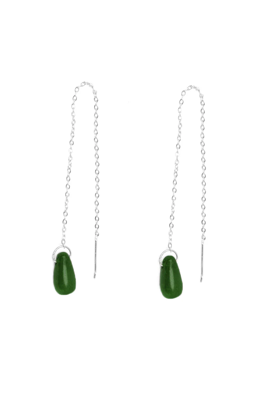 Boucles d’oreilles pendantes avec pierre goutte d’eau | 3 couleurs - Image 2