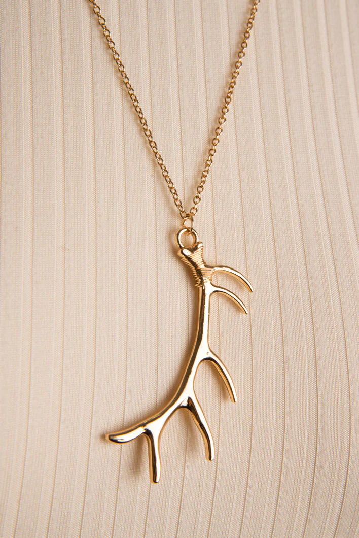 Collier chaîne bois de cerf | 2 couleurs - Image 2