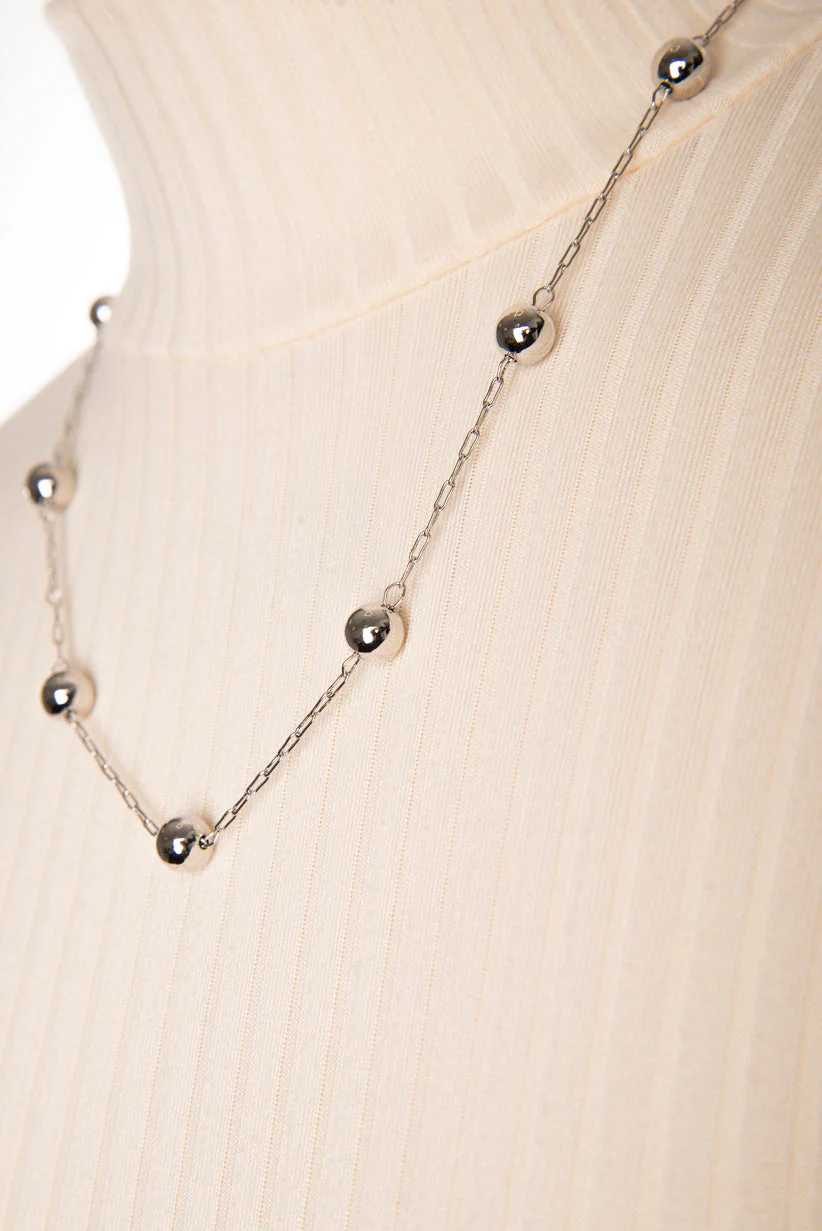 Collier chaîne rectangle et billes | 2 couleurs - Image 4