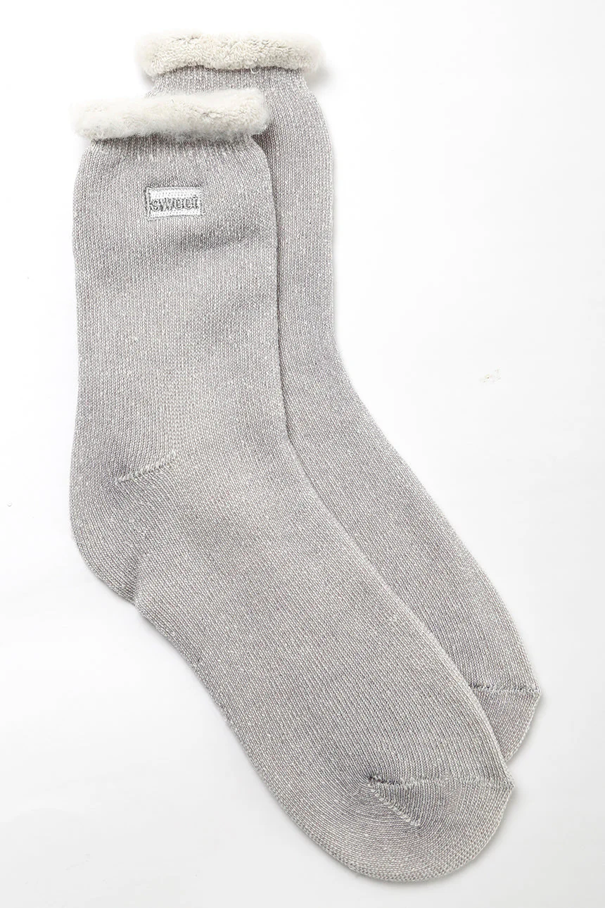 Chaussettes douillettes chinées molletonnées « sweet » | 2 couleurs
