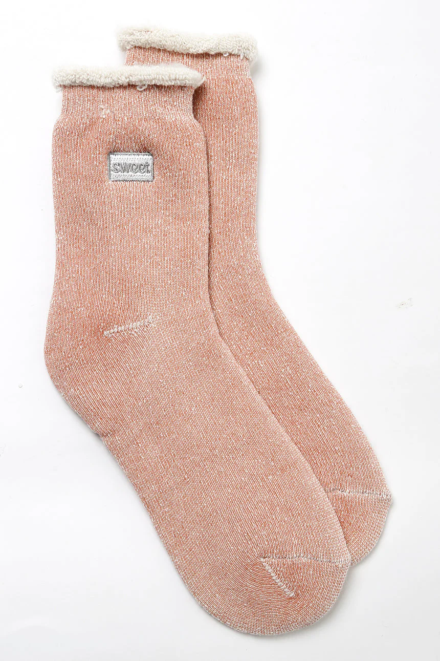 Chaussettes douillettes chinées molletonnées « sweet » | 2 couleurs - Image 2