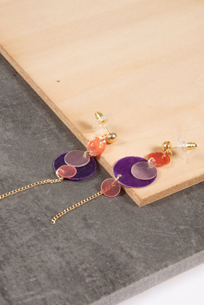 Boucles d'oreilles pastilles colorées