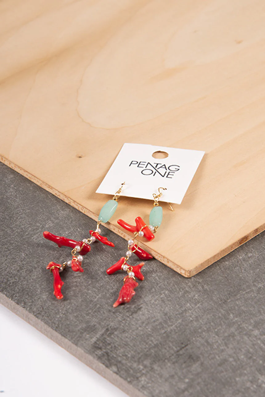 Boucles d'oreilles coraux rouges