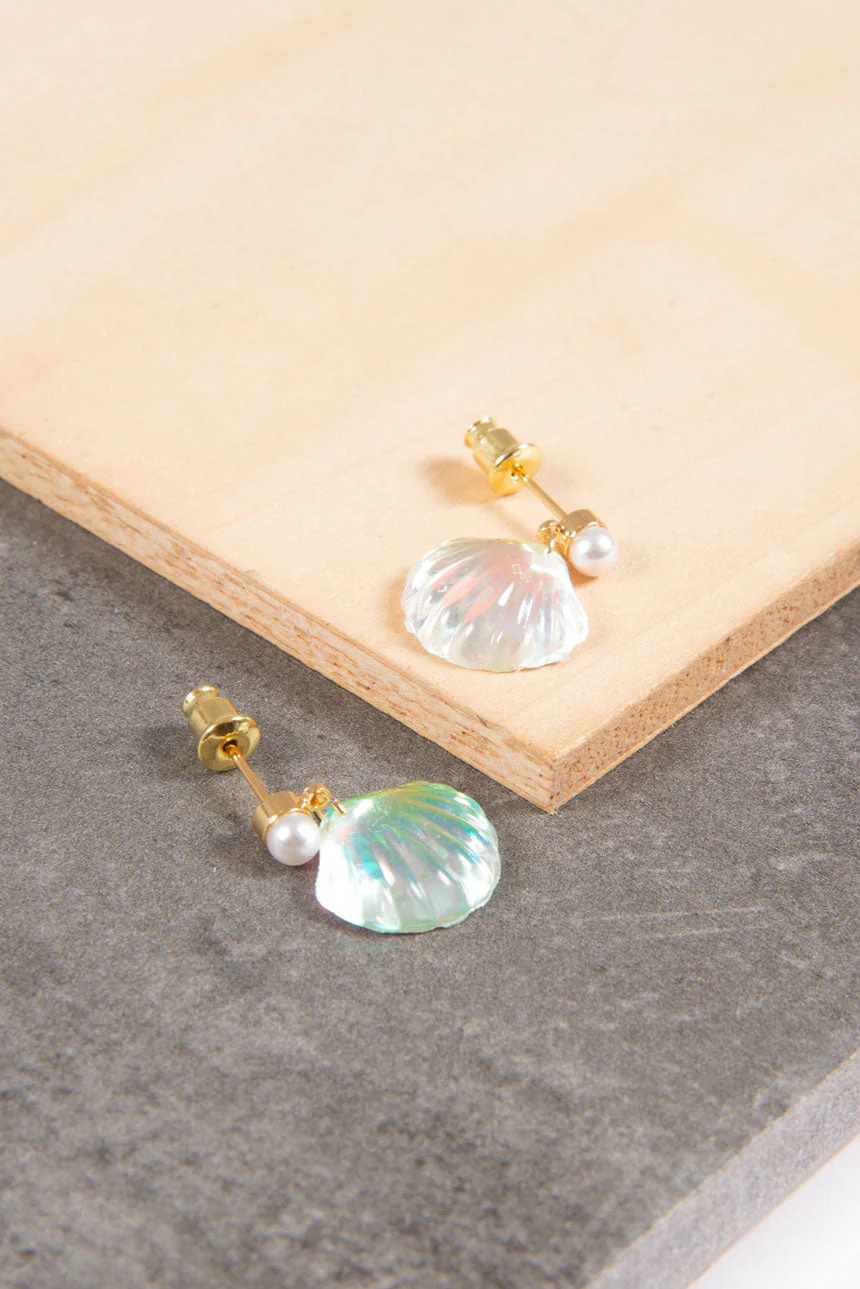 Boucles d'oreilles coquillages nacrés - Image 2