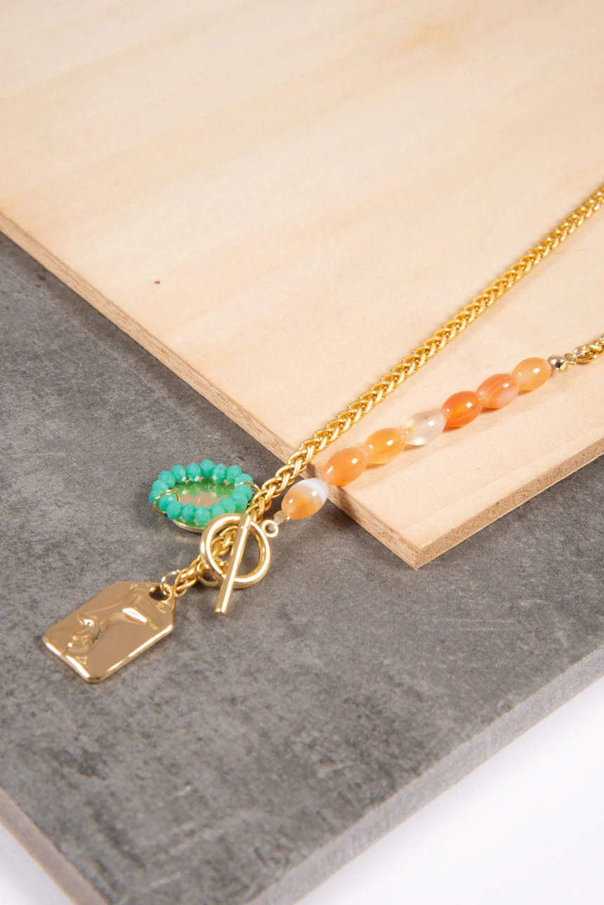 Collier chaîne visage abstrait