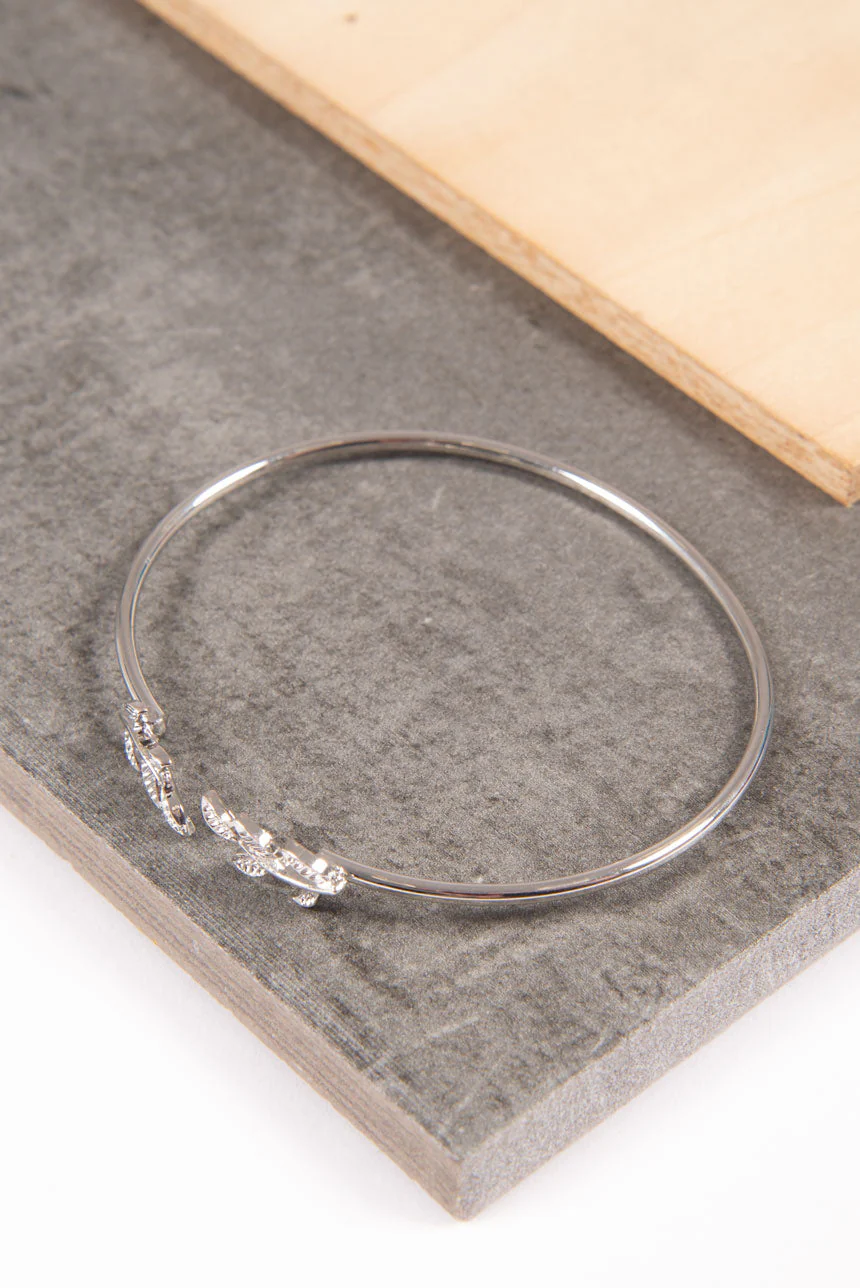 Bracelet manchette feuilles d'olivier | 2 couleurs - Image 2