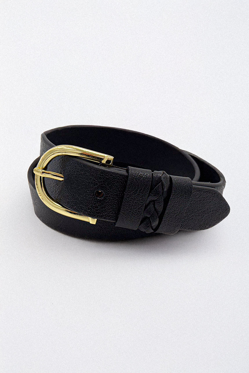 La ceinture en cuir avec un passant tressé - Image 2