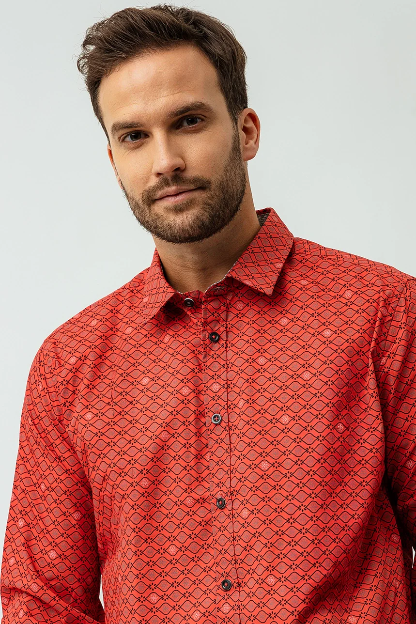 La chemise imprimée all-over à revers contrastés - Image 2