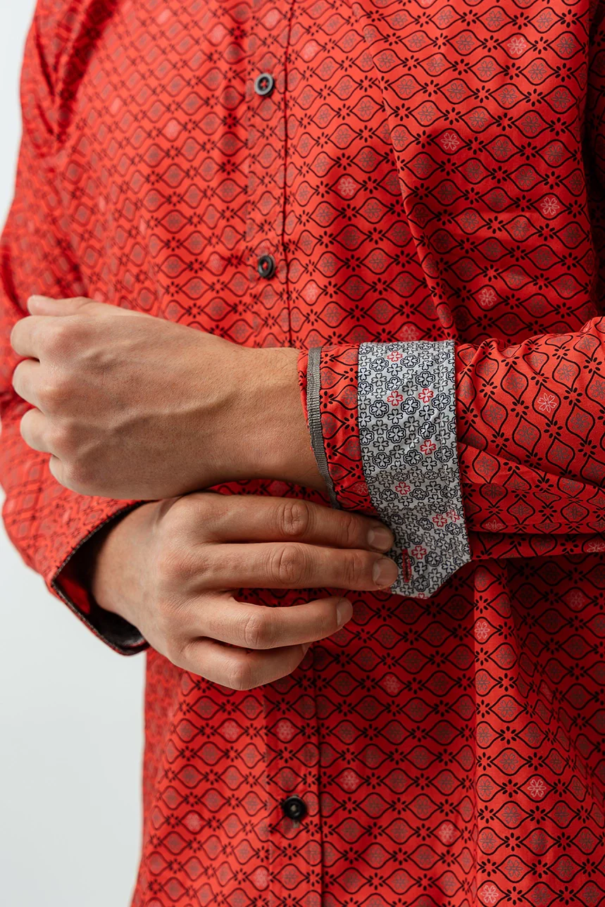 La chemise imprimée all-over à revers contrastés - Image 3