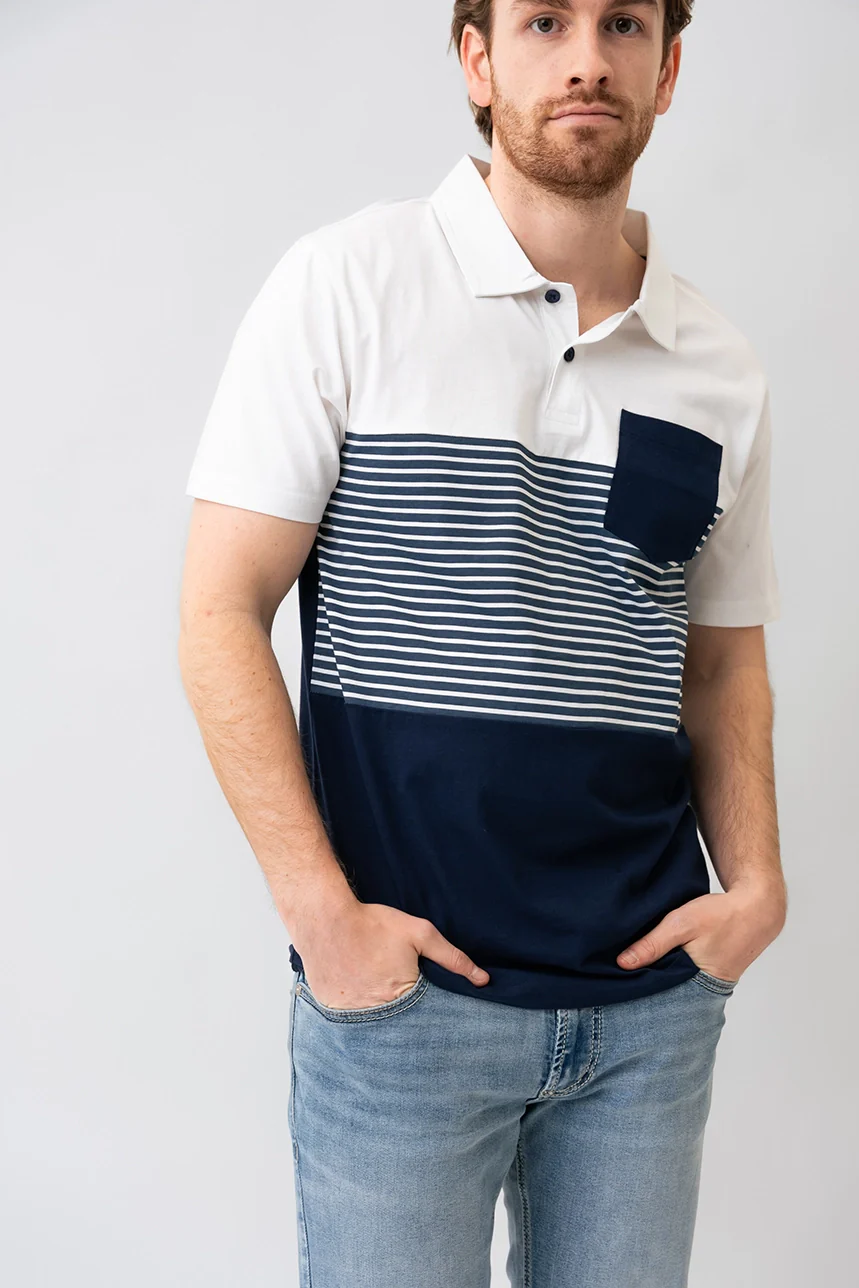 Le polo bicolore à rayures - Image 3