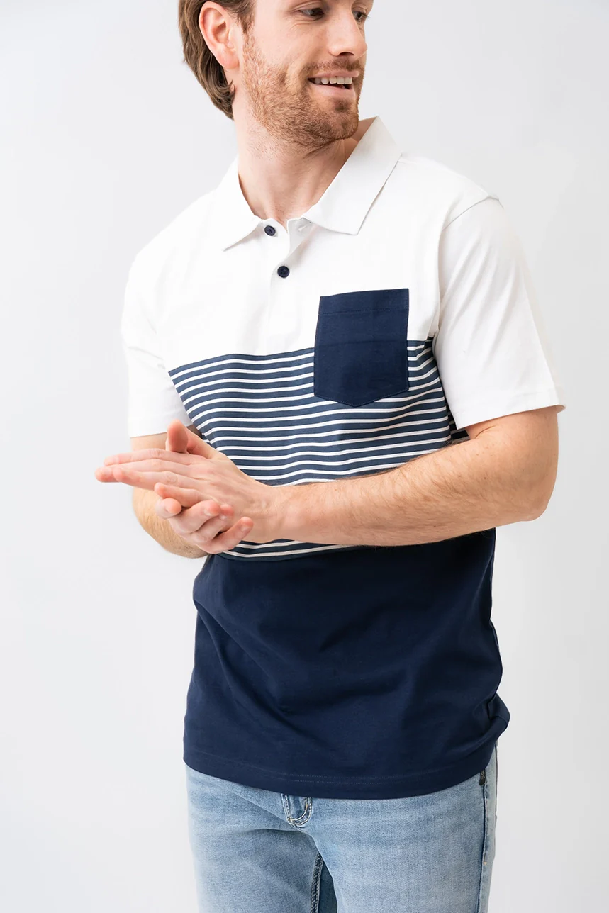 Le polo bicolore à rayures - Image 4
