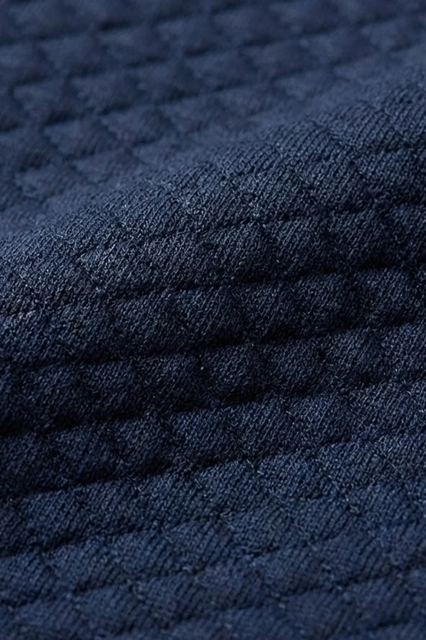 Le chandail demi-zip en matière texturée losange - Image 4
