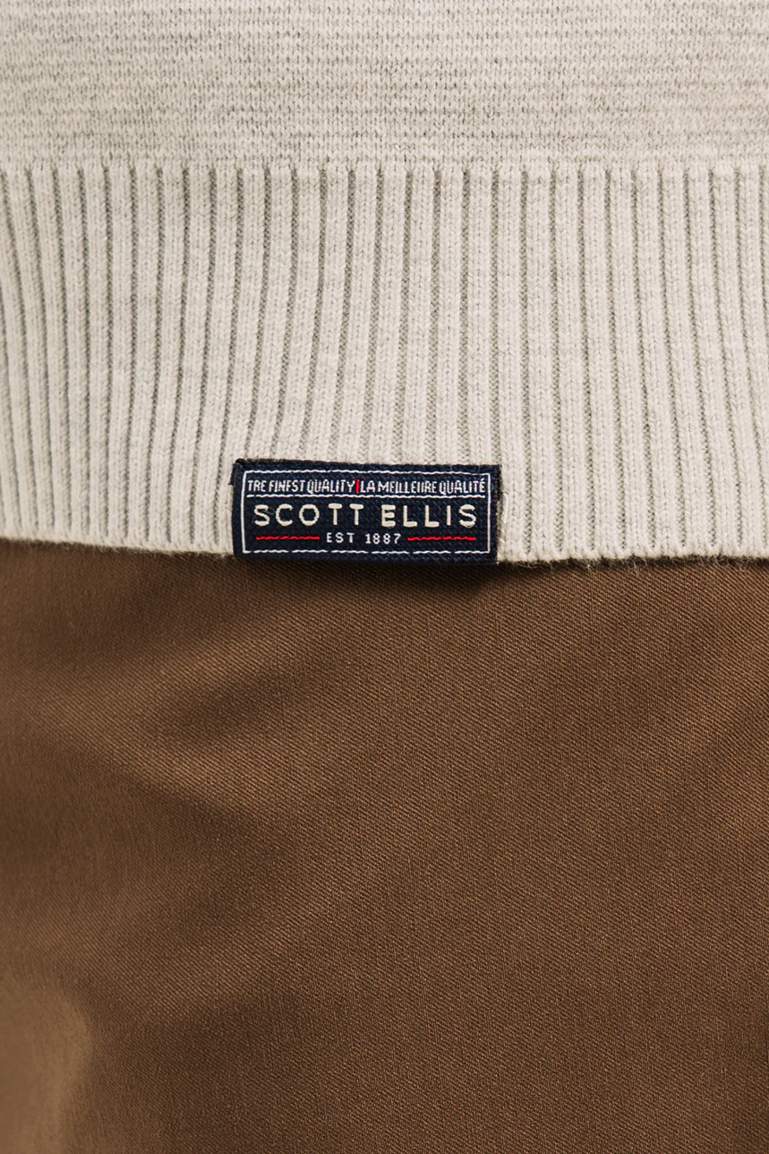 Le chandail en tricot de coton col montant avec fermeture éclair - Image 14