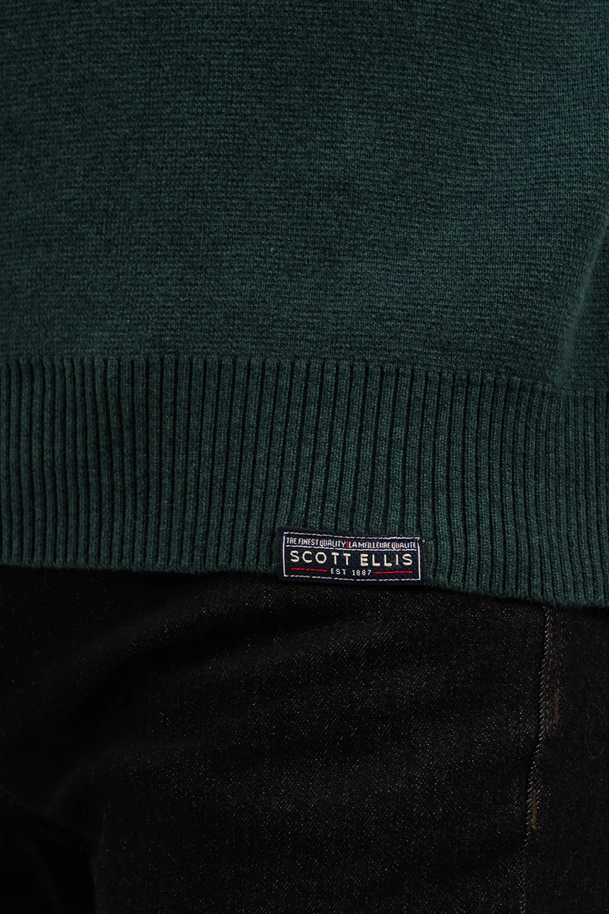 Le chandail en tricot de coton col montant avec fermeture éclair - Image 9