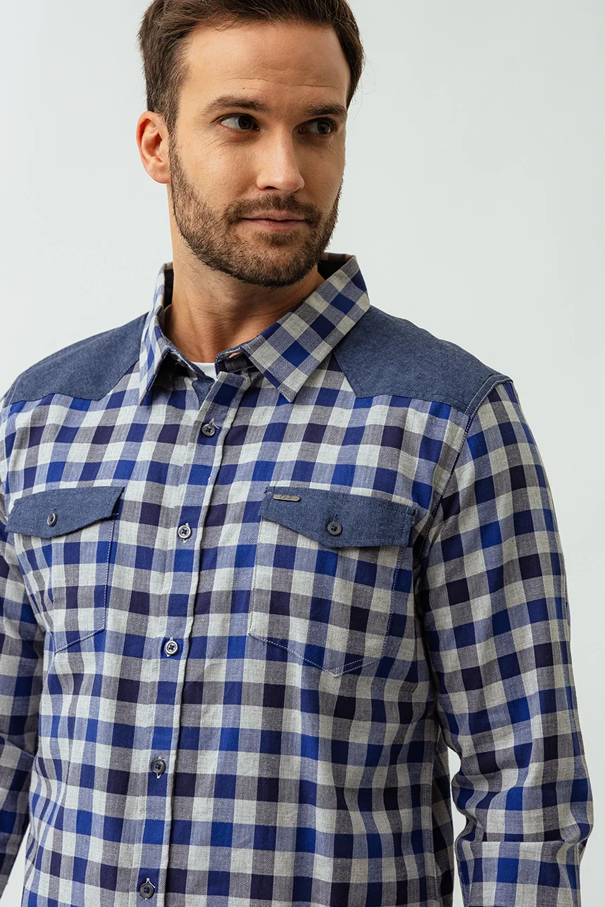 La chemise à carreaux revers contrastes - Image 2