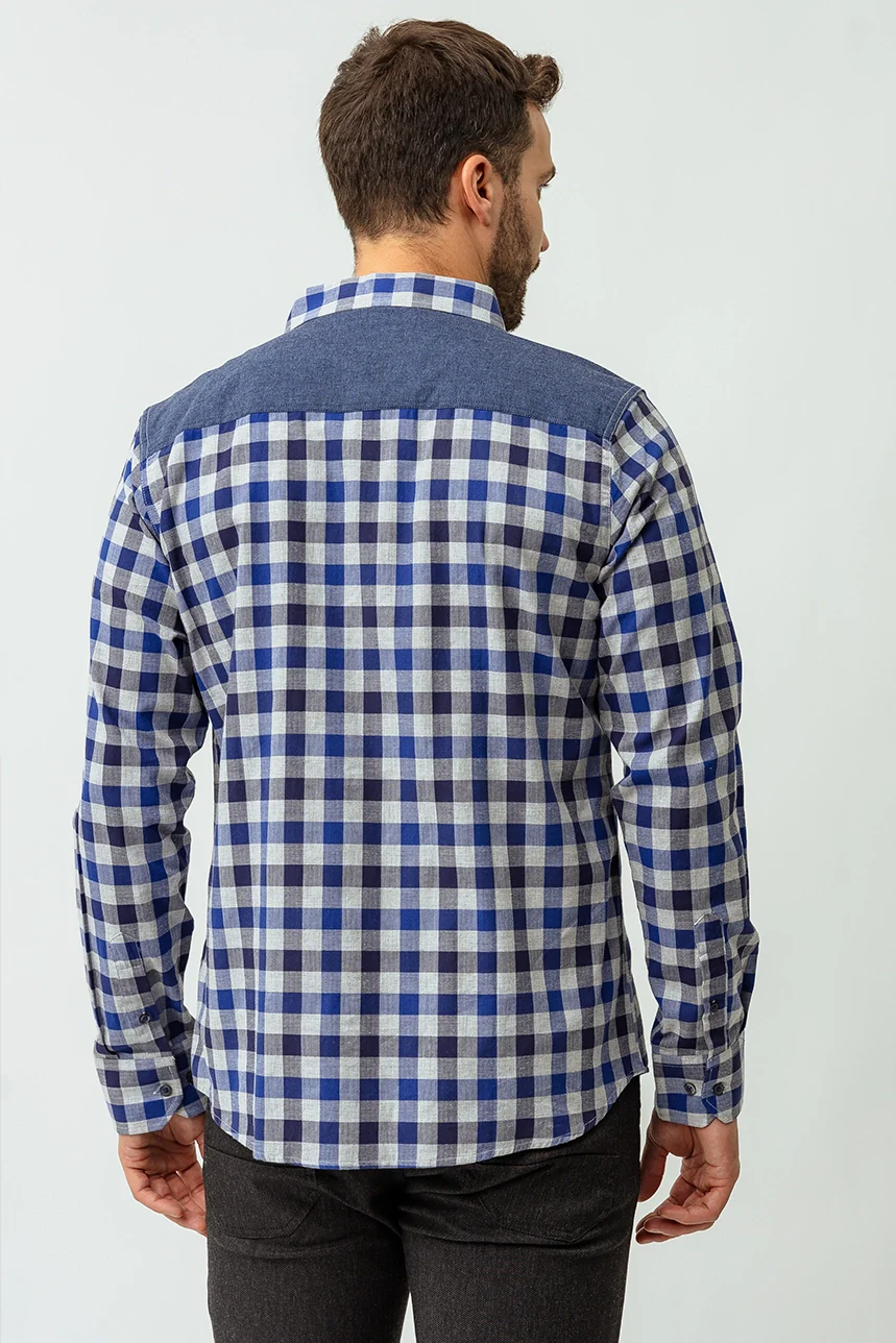 La chemise à carreaux revers contrastes - Image 4