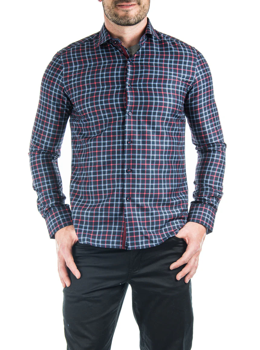 Chemise à carreaux à coupe ajustée
