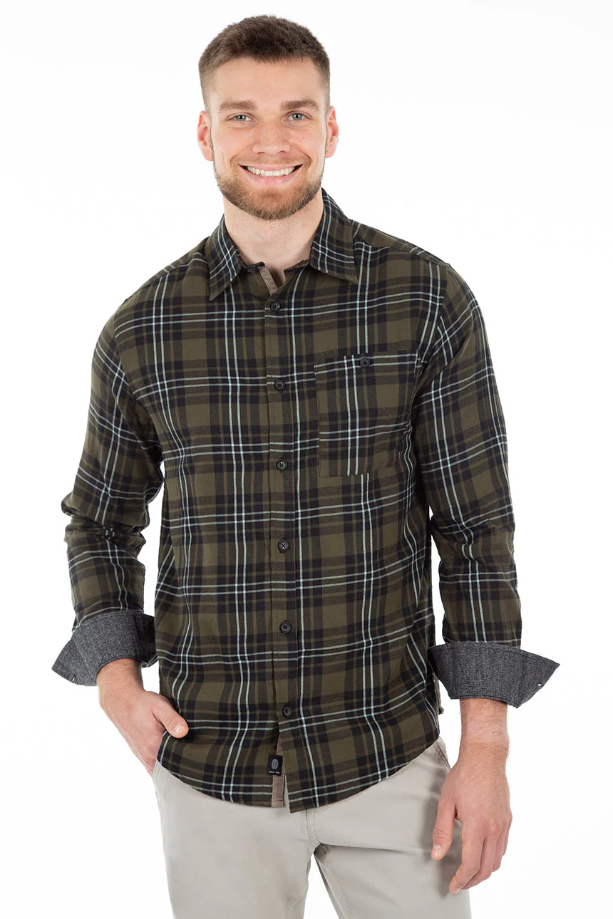 Chemise carreaux contrastants ultra douce | Projek Raw | Modèle Atheis