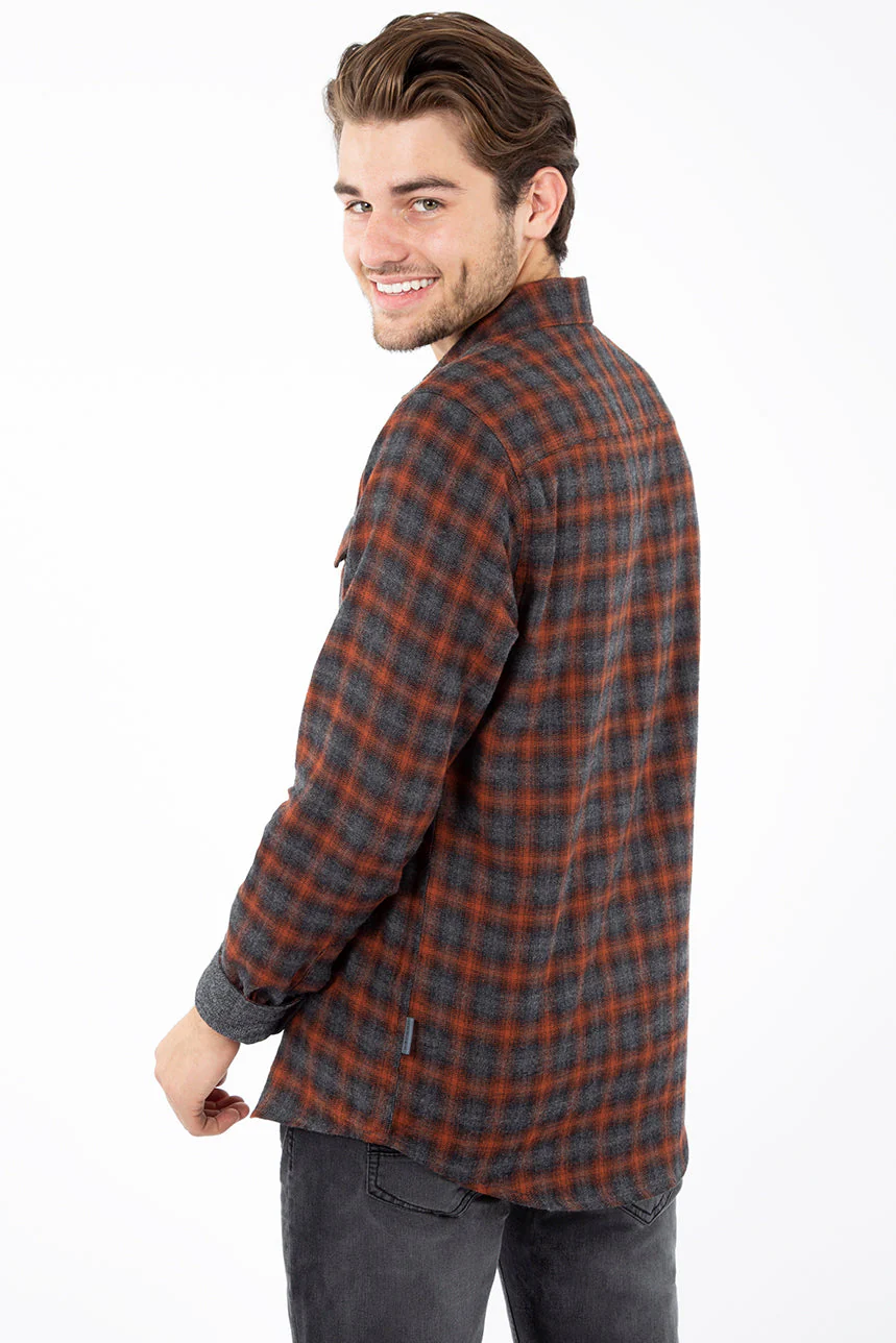 Chemise à carreaux rouille | Projek Raw | Modèle Sawyer - Image 2