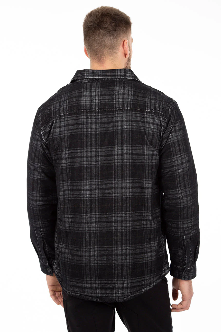 Manteau carreauté velours côtelé doublé en sherpa - Image 2