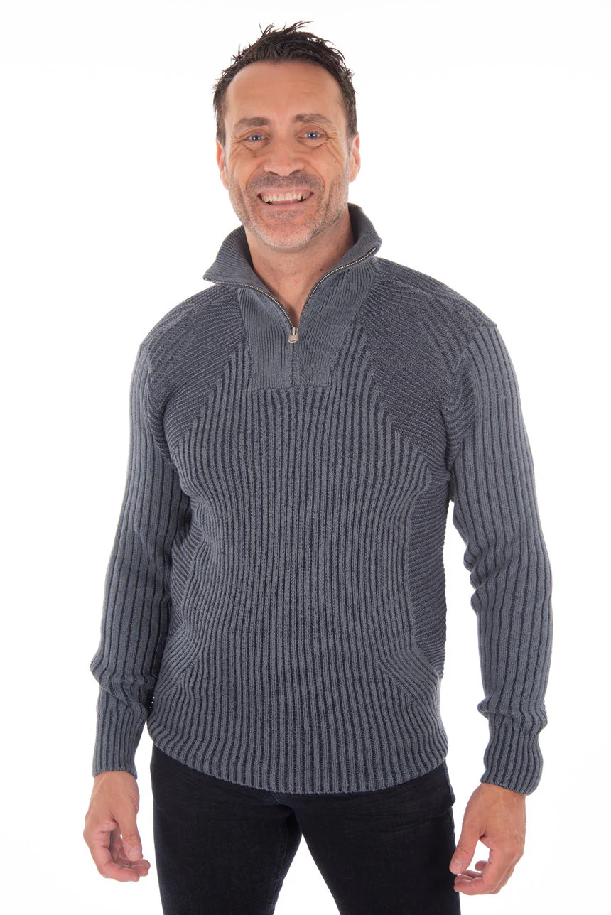 Chandail en tricot col montant demi-zip | 2 couleurs - Image 3