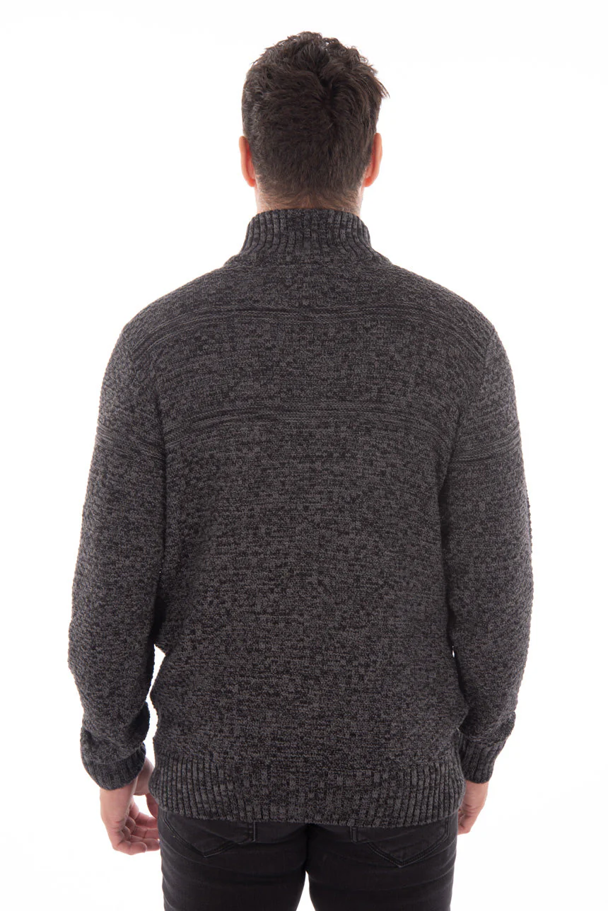 Chandail en tricot texturé col montant demi-zip - Image 2