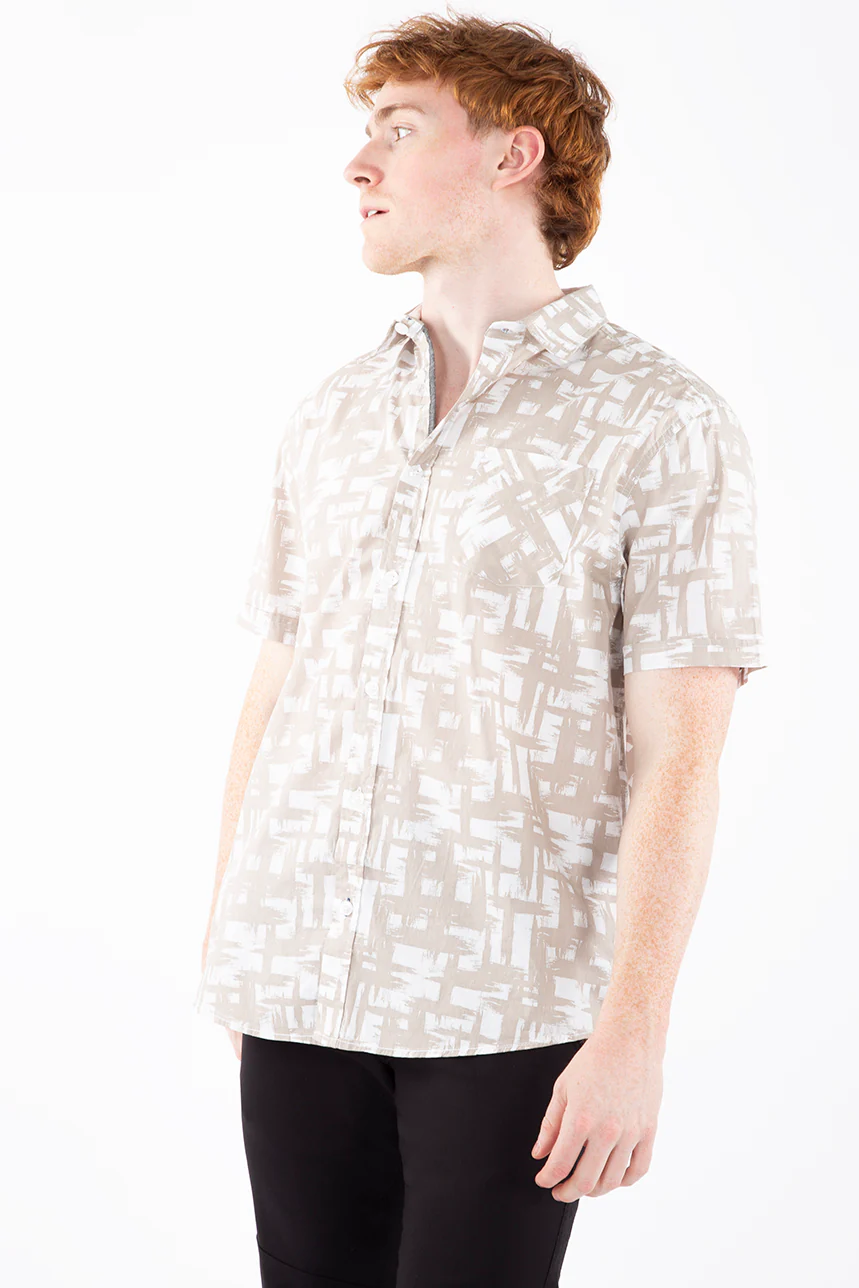 Chemise imprimé graphique | Projek Raw | Modèle Etienne