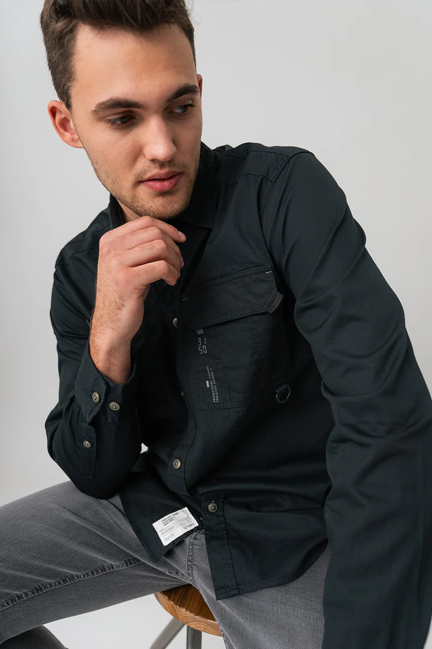 La chemise utilitaire unie | Modèle Roy - Image 2