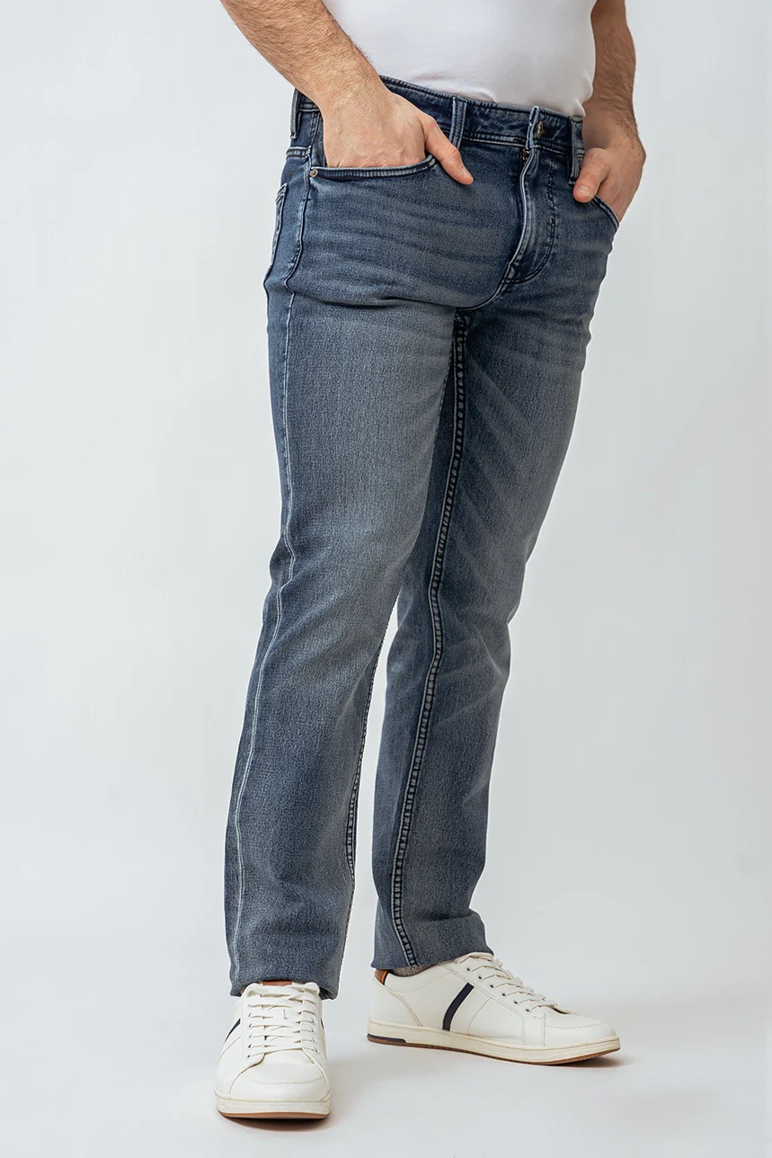 Le jeans droit légèrement délavé | Modèle Baru - Image 3
