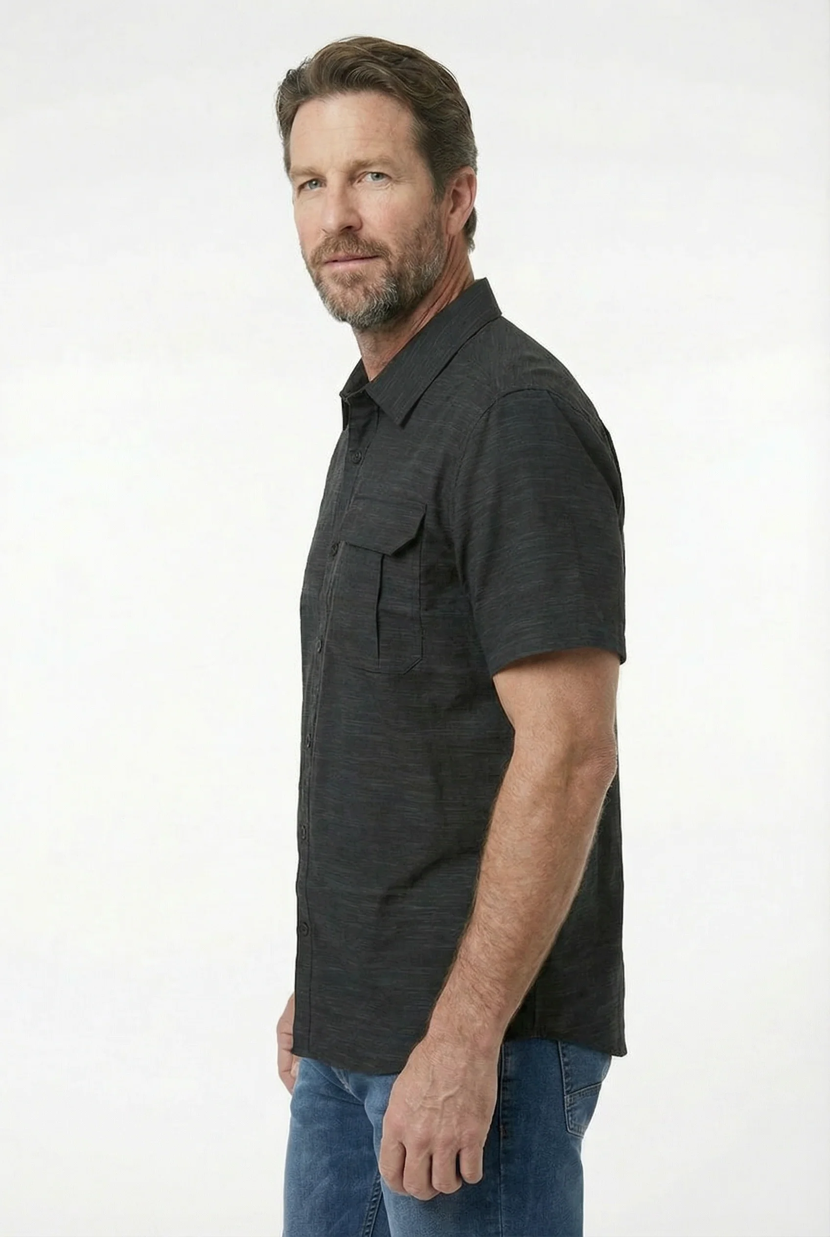 Chemise noire à manches courtes - Image 2